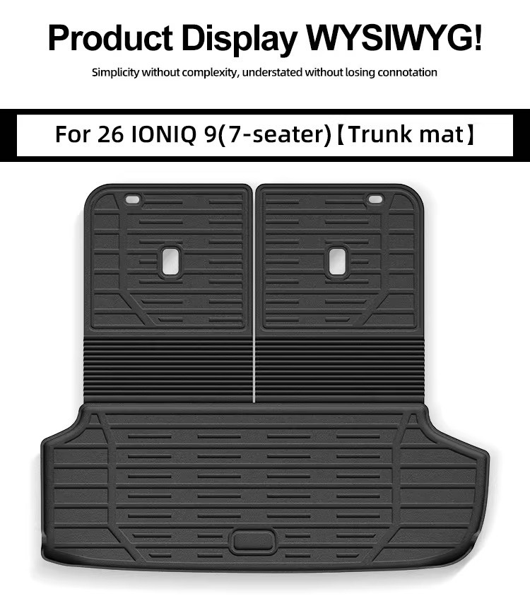 Suitable for 26 Models of Aion Ioniq9 Cars, Tpe Waterproof Integrated Trunk Mat and Seat Back Cushion