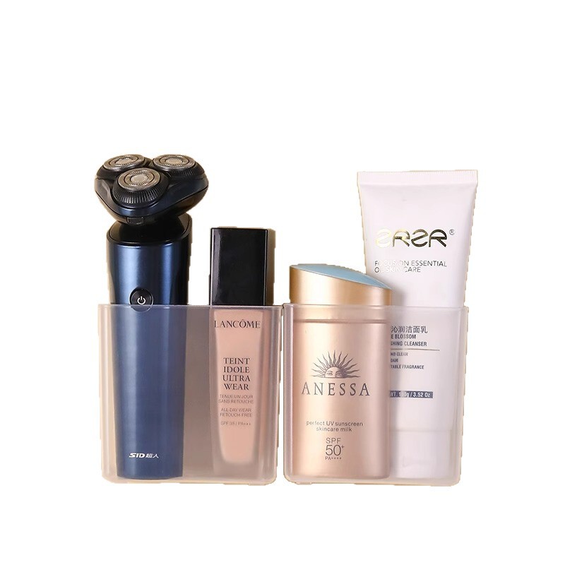 ミラーキャビネット収納ボックスキャビネットドア浴室壁掛けパンチフリー透明シンプルな口紅化粧品収納パーティションボックス|undefined