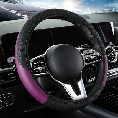 Steering wheel cover — Cover for All Seasons, Elastic - black-purple-02-36cm