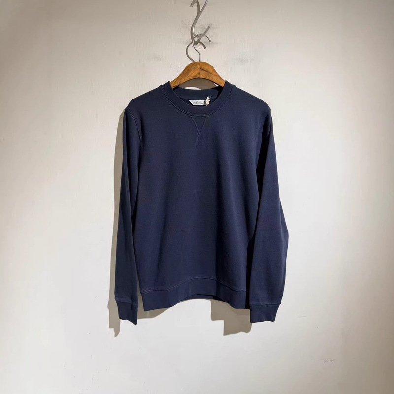 Sunspel Heavyweight Military-Style Crewneck Sweatshirt Long-Sleeve Knit Loose Light Army Green Trendy Sweatshirt
