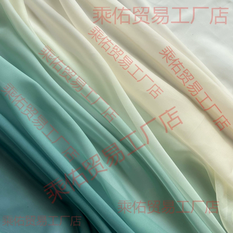 Silk shiffon long cloth, Hanfu, maxi length, gradient