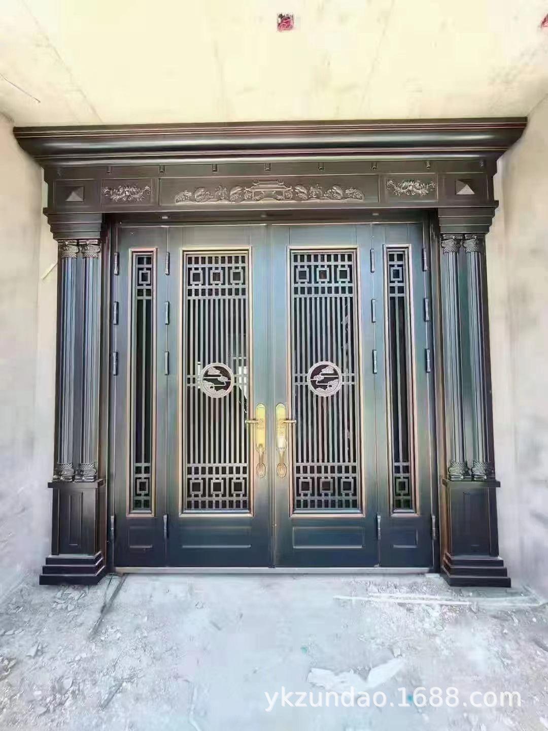 四开锌合金别墅玻璃大门
