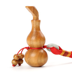  桃木葫蘆手把件木雕葫蘆掛件精緻可愛