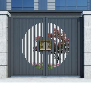 Chinese Rural Iron Door Courtyard Door Double Door Anti-Theft Door Outdoor Villa Country Yard Door Flower