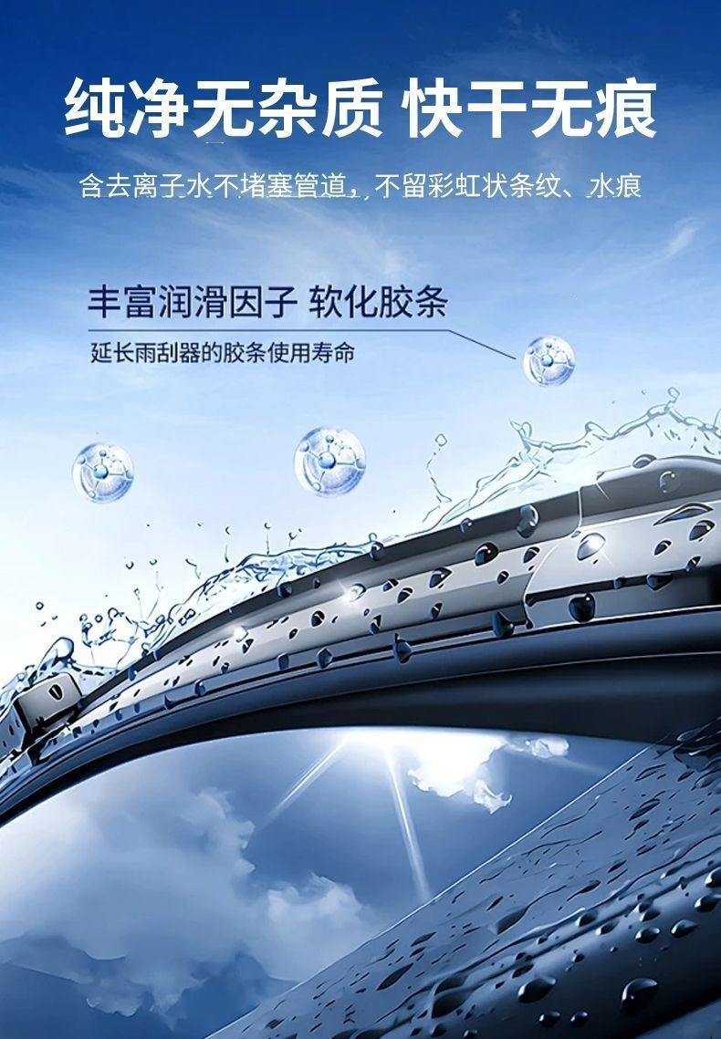 Car glass cleaner for all seasons, removes oil film and insect residue, summer car glass cleaner