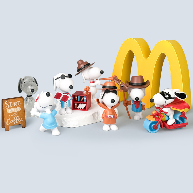 Versatile Snoopy Motorcycle Riding Trendy Dog Figure Anime Cute Girly Heart Model Ornament Gift