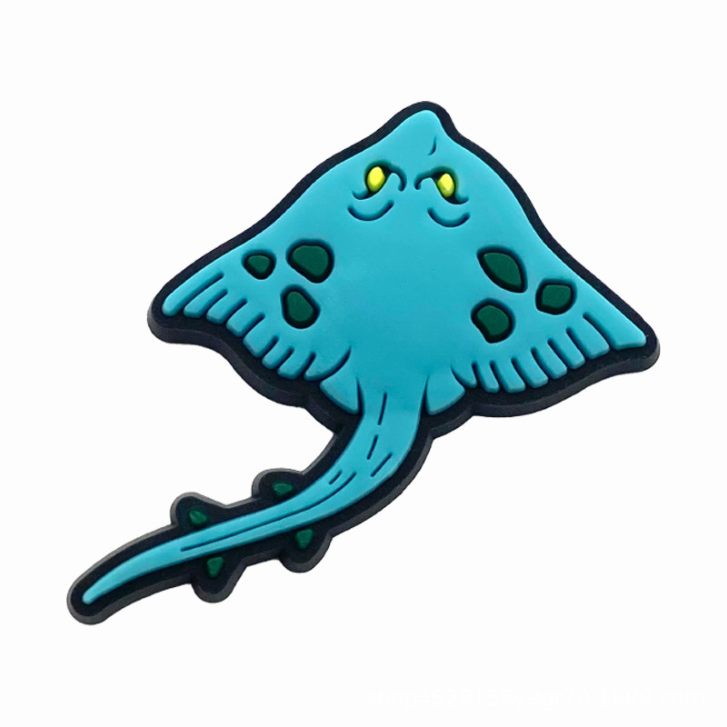 サメ、イルカ、ヒトデ、海洋動物、Zhibixing クロックス、アクセサリー、PVC ソフトラバークロックス、靴バックル、靴の花の装飾|undefined