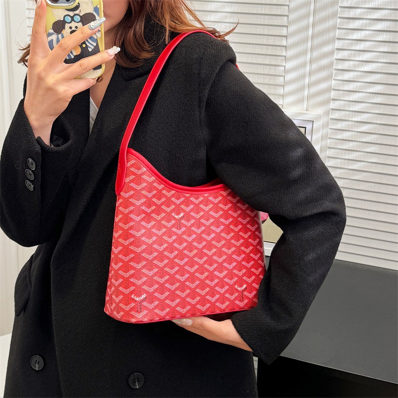 대외 무역 폭발 2025 새로운 호보 개 치아 언더암 가방 인쇄 통근 쇼핑백 올 매치 패션 여성 어깨 가방