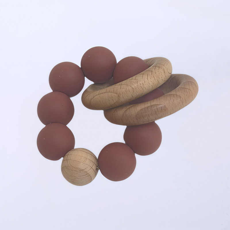 Nuevo bebé pulsera de madera de haya silicona bebé muñeca de dientes de relleno juguetes de comercio exterior Amazon AliExpress juguetes