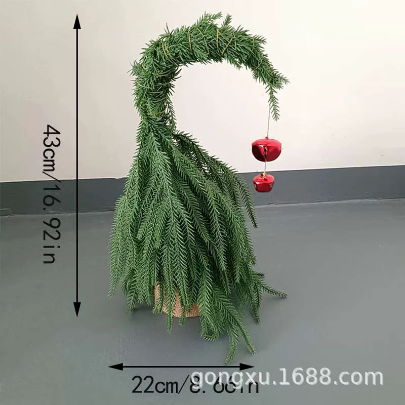 Восьмиугольная игла сосновая подвеска для стены симуляция украшения рождественские колокольчики из ротанга рождественский колпак новогодние украшения 2025