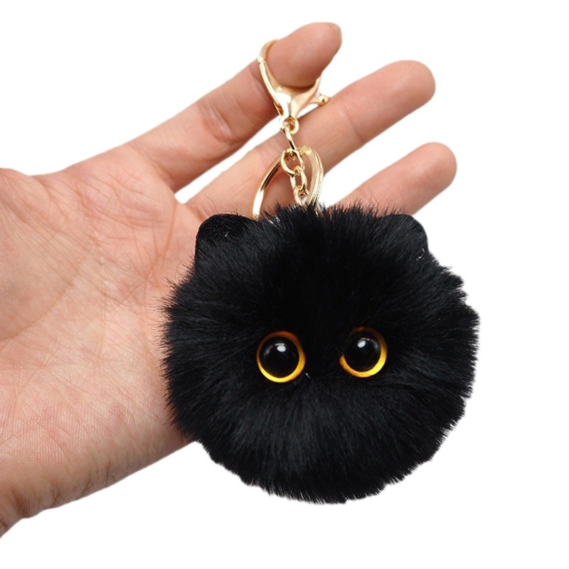 Blush gato Bola de montaña hecha a mano peluche muñeca llavero colgante chica corazón schoolbag adornos