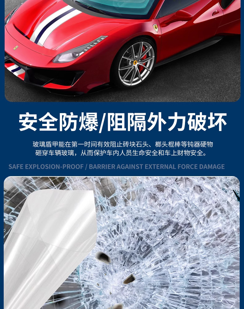 Wholesale Car Front Windshield Protective Film Tpu Transparent Protective Film Explosion-Proof Film Safety Film Epu Glass Protective Film