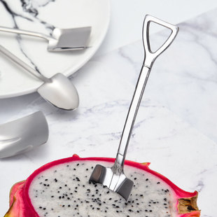 ♤ 304 Stainless Steel Long Handle Small Spoon Mixing Spoon Seasoning Coffee Extended Creative Ice Spoon Dessert Honey Shovel Spoon