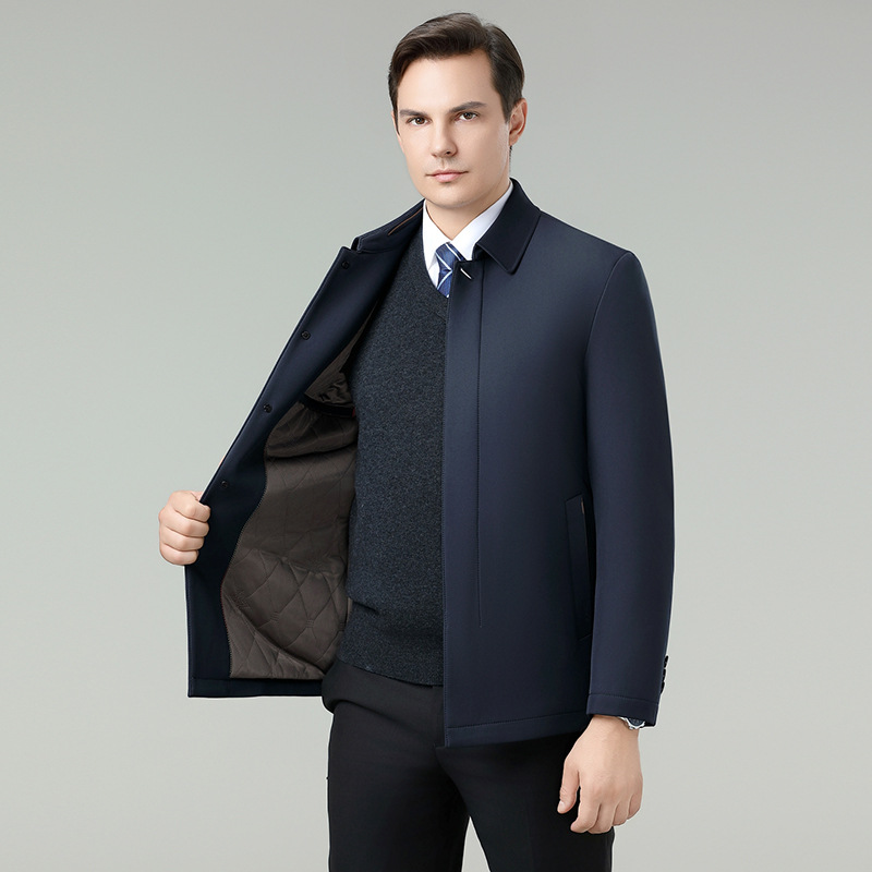 专柜男士棉衣中年翻领保暖棉服中老年爸爸装冬季加厚行政夹克外套