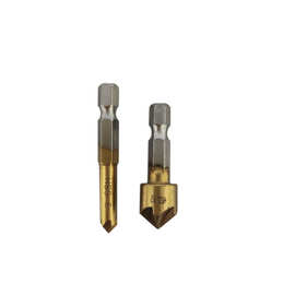 6PC六角柄镀钛五刃倒角刀3PC扩孔倒角器121619mm木工家具高碳钢