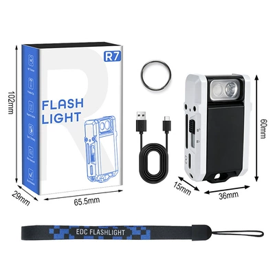 UV fənərlər EDC portable, colorful RGB - r7-multifunctional-flashlight-white