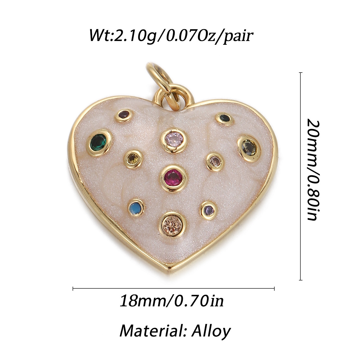 2g Weight Pendant Jewelry Making Type Gold Plated Plating Material Zircon Inlay Material 1 Piece Quantity Casual, Daily Occasion Copper Material Heart Shape Pattern Women's Gender Simple Style Style 1 Piece Copper Zircon Gold Plated Heart Shape Pendant 11