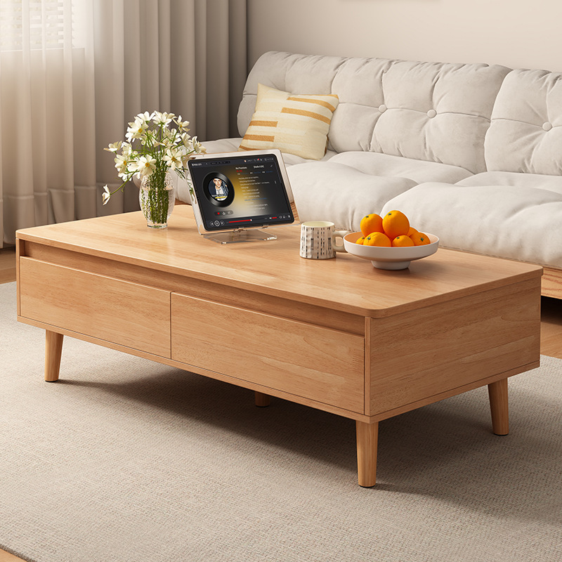 Mesa de té sala de estar doméstica tabla de casa pequeña 2025 nuevo creativo alojamiento cuadrado núcleo de madera maciza mesa de té de viento tronco