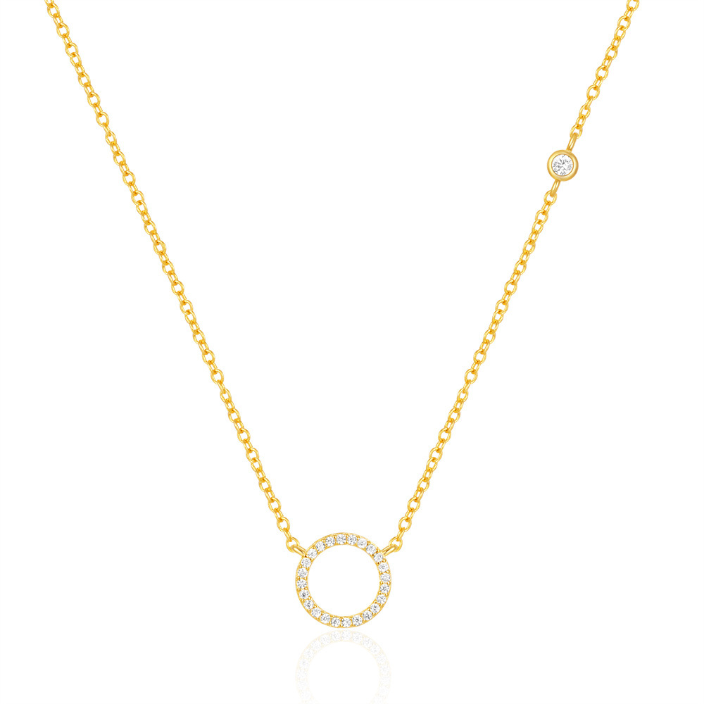 6g Weight Pendant Necklace Classification 1 Piece Quantity Casual, Daily Occasion 925 Sterling Silver Material Circle Pattern Women's Gender Plating Design Simple Style Style 925 Sterling Silver Plating Circle Pendant Necklace 9