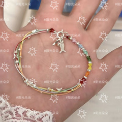 虹の星の小さい魚の手の縄の色の縄の手作りのdiyの材料は友達の親友の贈り物にプレゼントします。