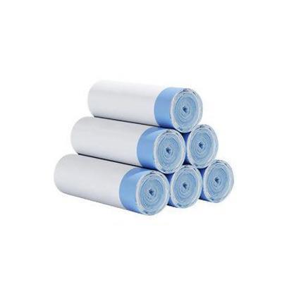 Stylish Thick White Trash Bags with Automatic Closure, Ready Stock Drawstring for Dorms and Offices - Keeps Hands Clean