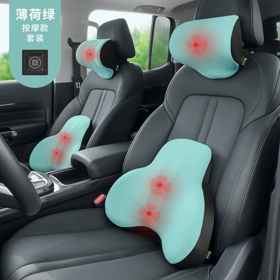 Back Cushion Factory – Waist support - massage-model-set-1-headrest-1-lumbar-support-mint-green