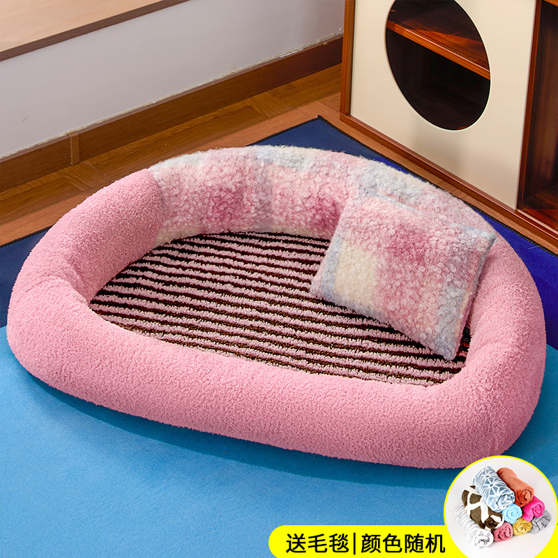粉色彩虹冬季款+毛毯 / S：48*35cm（建议一个月内幼猫幼犬）
