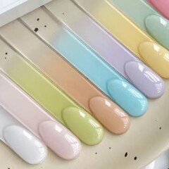 短型ネイルアート50枚入り 丸頭・角頭・扇形 カラーカード ディスプレイ作品 練習用 ネイルジェルカラーボード ネイルチップ