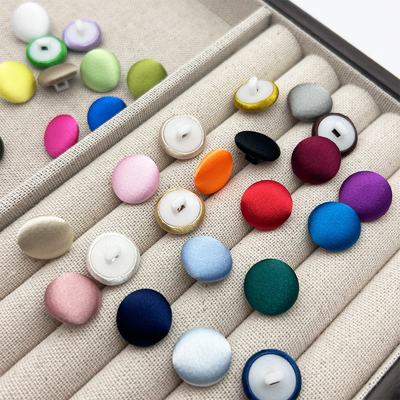 Round Colored Fabric Buttons Satin Fabric Plastic High-Rise Buttons Chiffon Shirt Shirt Pajamas Dress Cheongsam Buttons