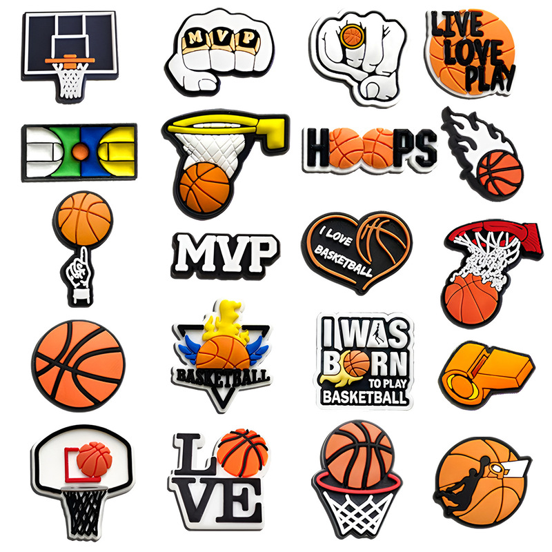 New NBA Basketball Series MVP Shoe Buckle PVC Soft Rubber Hole Shoes Shoes Flower Sports Decoration Accessories croc