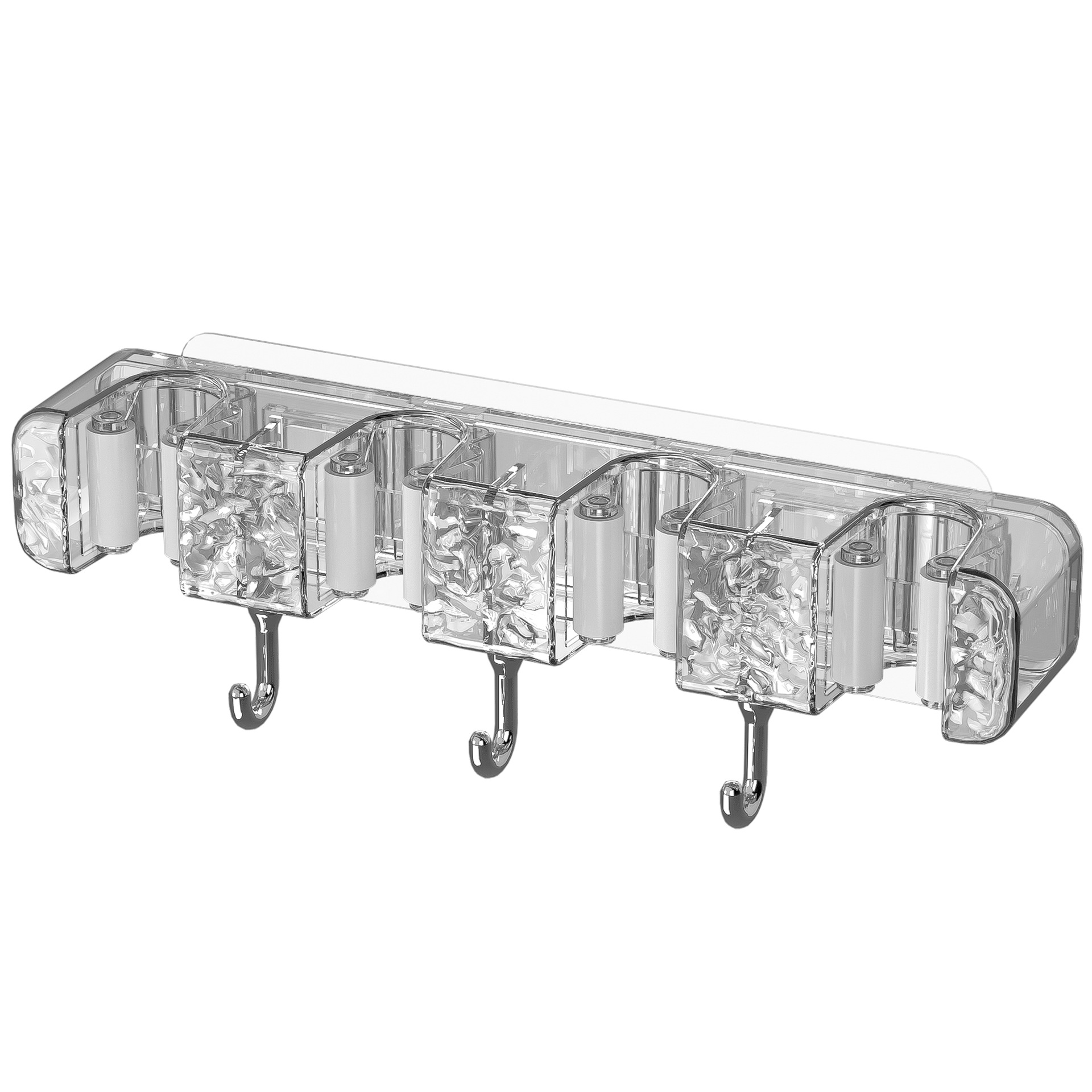 Luz de lujo baño trapeador gancho percha nuevo tipo sin perforación pared trapeador de baño marco de almacenamiento clip de trapeador