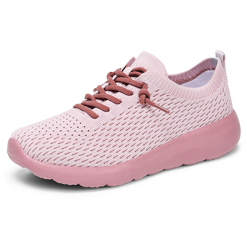 Zapatos de mujer, zapatos casuales de malla de pareja, zapatos transpirables de poliuretano, zapatos ligeros de suela suave para mujer, zapatos de boca baja
