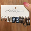 Metal earrings, retro set, advanced accessory, European style, suitable for import, punk style, wholesale