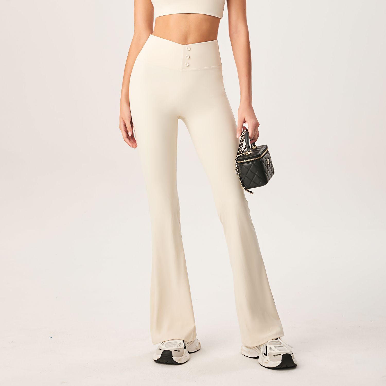 Yoga desnudo, cintura alta, caderas, deportes casuales, pantalones de acondicionamiento físico transfronterizos, pantalones de caderas elásticos, pantalones de piernas anchas image 7