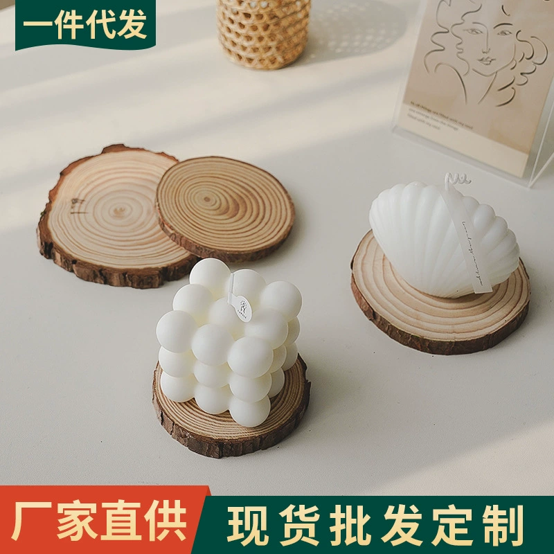 В наличии Оптовая продажа Поднос для свечей для ароматерапии Деревянный простой стиль ins Платье Фото Украшения Круглая основа для свечей