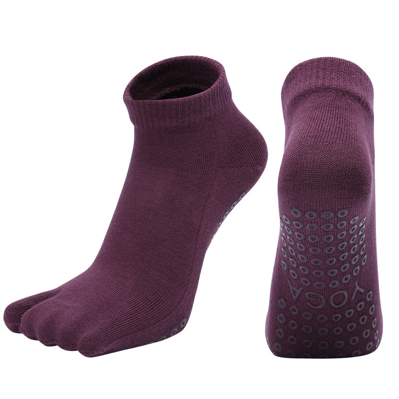 [Venta al por mayor de fábrica] calcetines de Yoga de cinco dedos calcetines de Baile todo incluido algodón peinado de cinco dedos Pilates Fitness calcetines deportivos