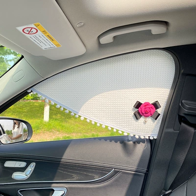 car curtain baby sunscreen heat – Car curtains - pearl-camellia-driving-in-front-window-magnetic-attraction