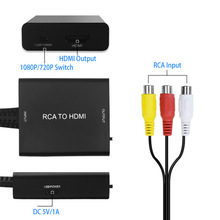 跨境爆款 私模AV转HDMI高清转换器 带线三色机顶盒av to hdmi电视