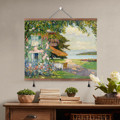 世界の有名な絵画壁画モネ風景吊り絵レトロ B&B 装飾画パンチフリー寝室レストラン油絵