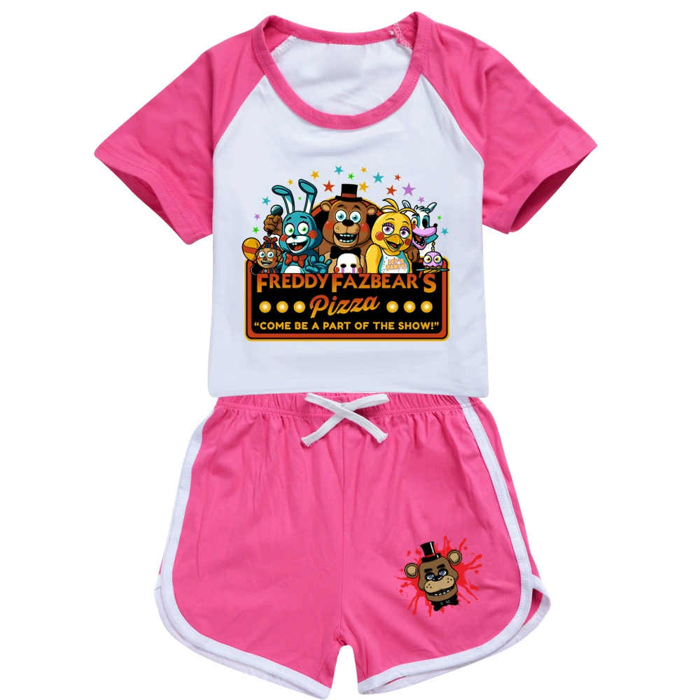 clothing set dye	 Fnaf Shorts Summer Baby Clothes Suit Children Boys Girls Cartoon T-shirt Shorts 2pcs/set Toddler Casual Clothing Kids Tracksuits disney clothing sets