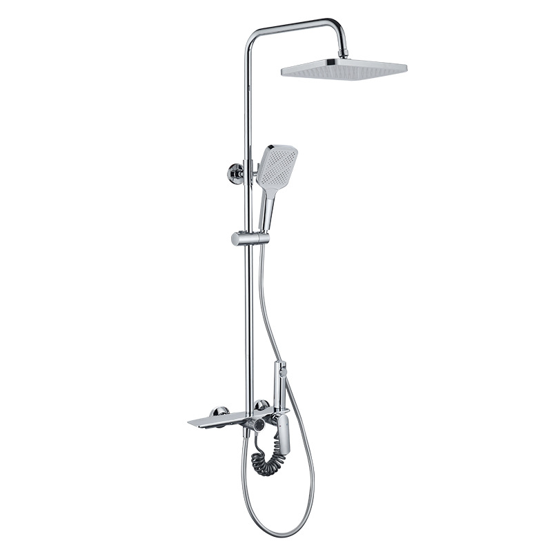 Gun gris celebridad de Internet juego de ducha de cobre baño baño de cuatro niveles sobrealimentado frío y caliente boquilla de pantalla gigante de baño