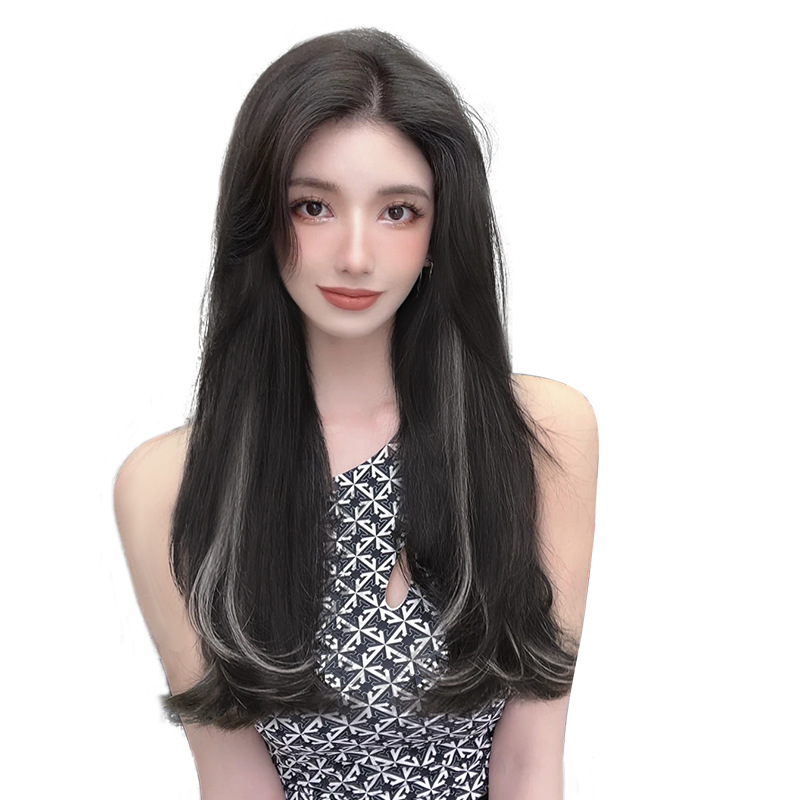 Peluca de mujer pelo largo de una pieza de simulación sin costuras extensión de cabello delgada invisible aumento de volumen resaltado micro-volumen peluca