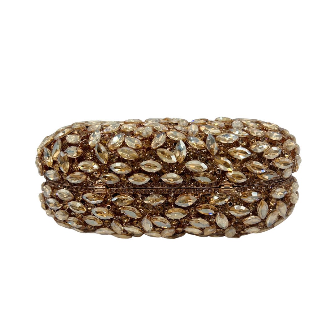 Túi clutch nữ đính pha lê kim cương sang trọng dự tiệc cưới — vàng, Bạc, màu tím, màu xanh lá cây chi tiết 4