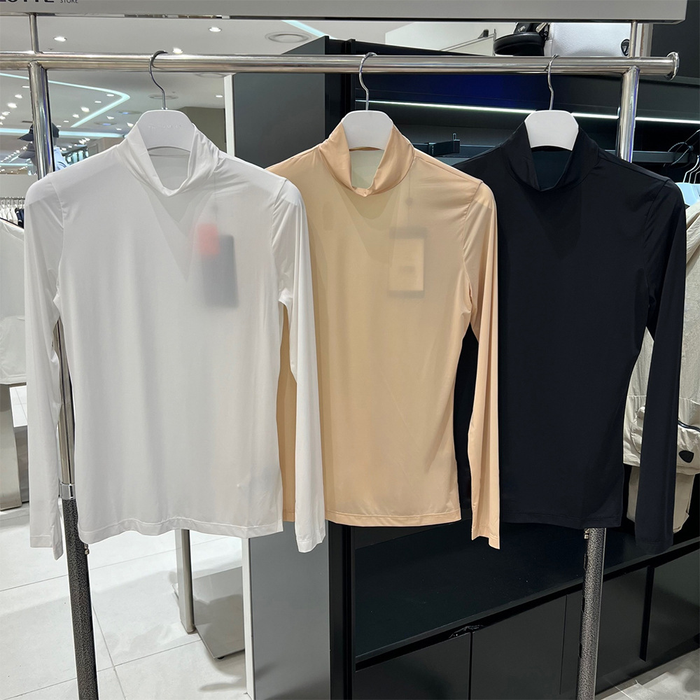 New Golf Women's Long-Sleeved Round-Neck T-Shirt, Sun Protection Clothing, Quick-Drying, Breathable, Comfortable, High-Quality Sports Clothing