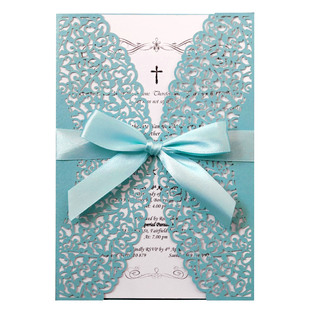 Cross-border wedding laser hollow carved invitation ice white vine flower invitation European wedding greeting card Shenzhen factory