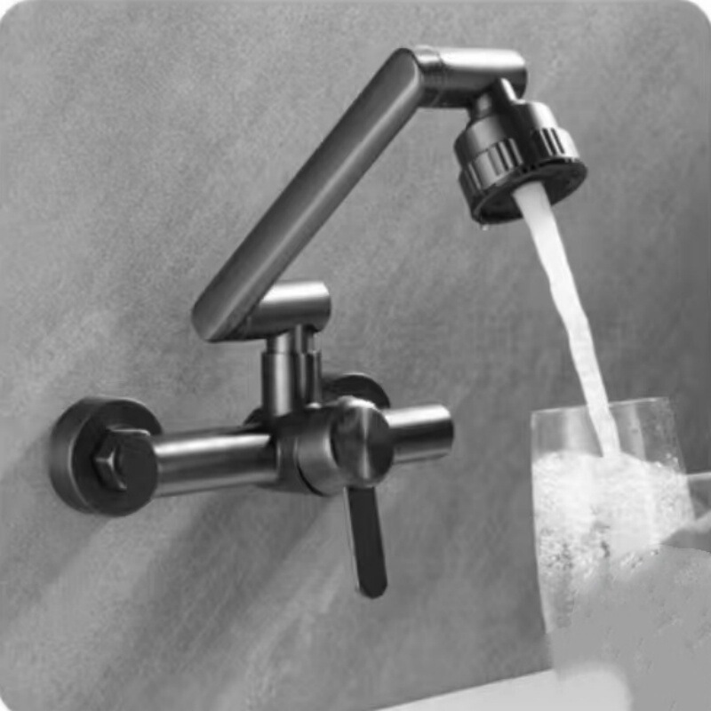 304 stainless steel kitchen sink shower balcony faucet wall-mounted universal rotating hot and cold laundry pool water dragon