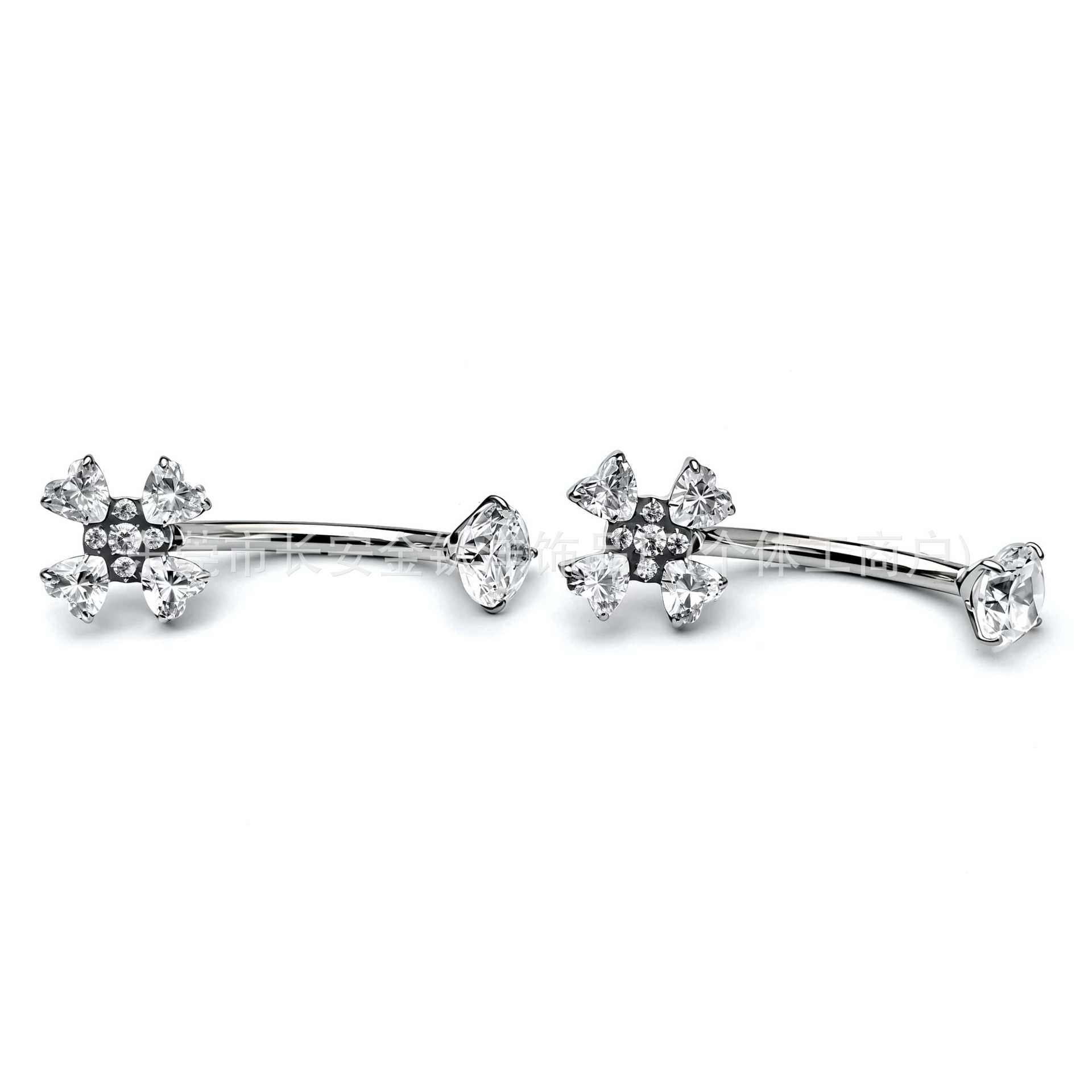 F136 Titanium Internal Thread Four-Leaf Clover Heart-Shaped Navel Ring G23 Titanium Alloy Body Piercing Jewelry detail image 4
