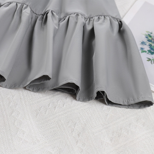 Girls Dress Summer Puff Sleeve Ruffled Mid-Length Style Bohemian Off-the-Shoulder Dress Skirt Korean Style