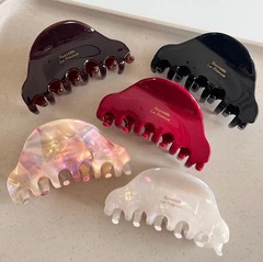 ゴールドスタンダード高級アセテートヘアクリップ 中サイズ 後頭部用ヘアピン シンプルシャーククリップ ヘアアクセサリー 女性用