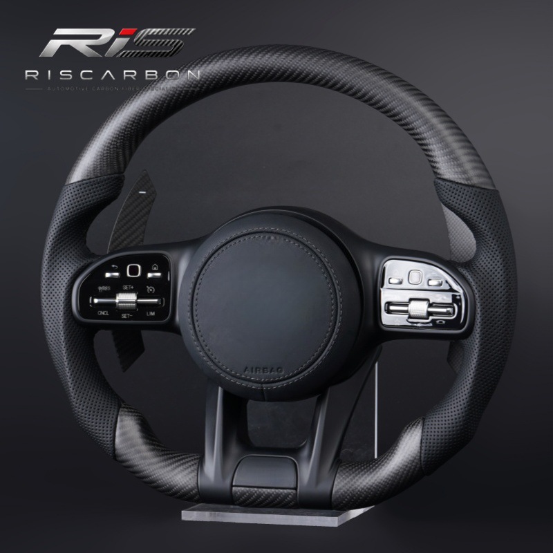 Matte carbon fiber black 809 steering wheel compatible with Mercedes-Benz W204 W205 W207 W211 W213 W22